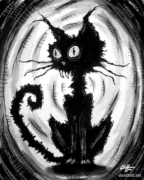 Print 8x10 Black Cat 6 Halloween Cats Stray Spooky Alley Dark Art