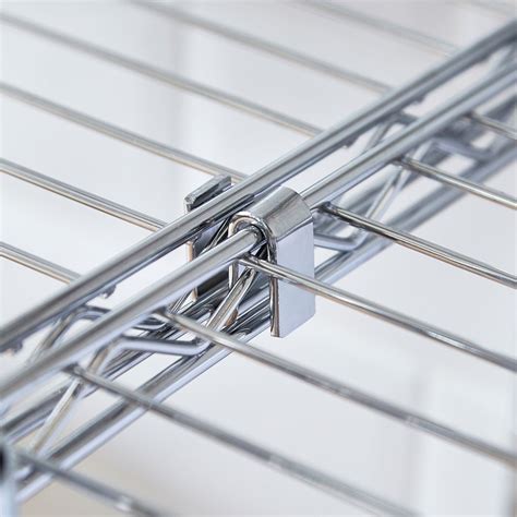 Pack Of 2 Chrome Shelf Joining Brackets For Chrome Wire Shelving Fits