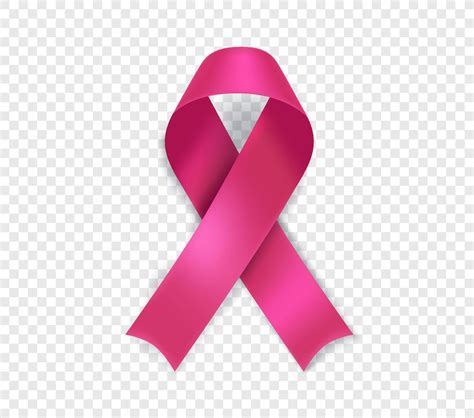 Breast Cancer Awareness Symbol Pink Ribbon Isolated On Transparent