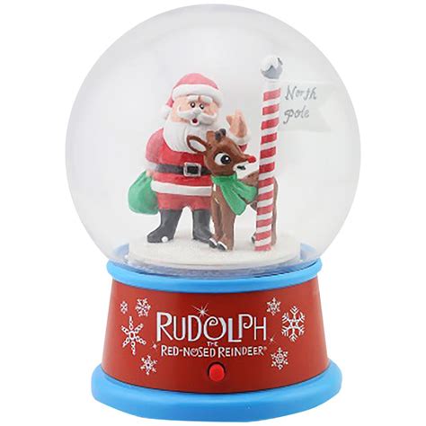 Rudolph 45 In Snow Globe With Santa 112661 The Home Depot Snow