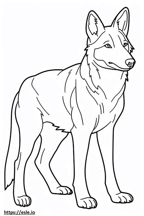 Red Wolf cute coloring page