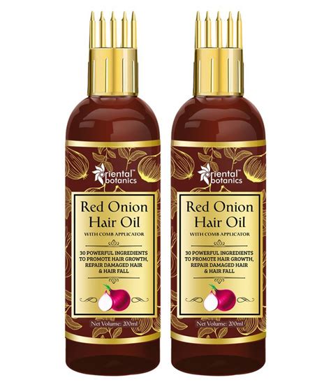 Oriental Botanics Red Onion Hair Oil Comb Applicator 200 Ml Pack Of 2