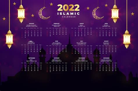 Premium Vector Realistic Islamic Calendar Template