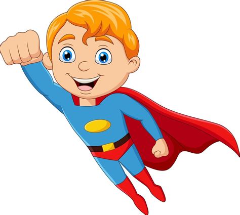 Cartoon Superhero Boy Flying On White Background 5162090 Vector Art At