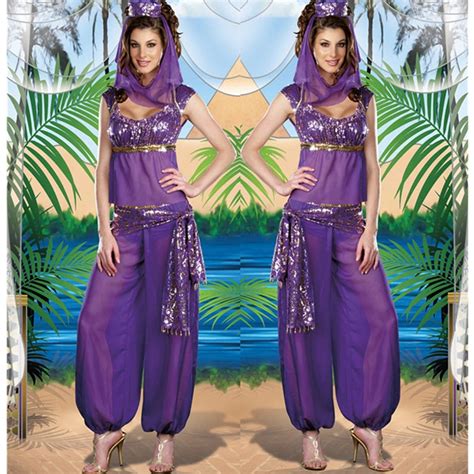 Adult Aladdin Naomi Scott Princess Jasmine Peacock Outfit Cosplay Cost
