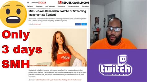 female twitch streamer banned for only 3 days after being fully nude on camera smh youtube