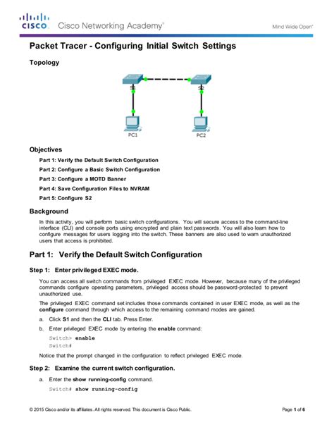 Basic Cisco Switch Configuration Hohpaclever