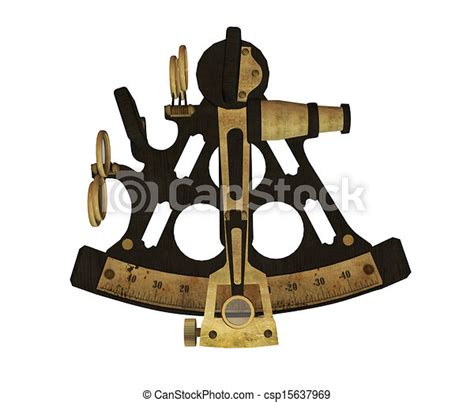 stock illustration of sextant a nautical navigational instrument used