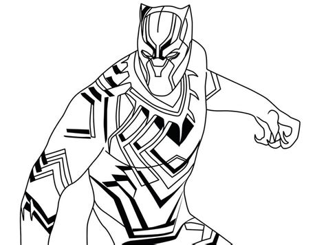 Beautiful Marvel Black Panther Armor Detailed Coloring Page Free