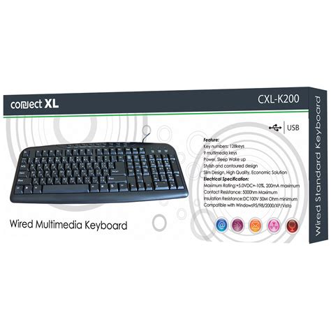 Connect Xl Cxl K200 Tipkovnica Sa Multimedijalnim Tipkama Usb Crna