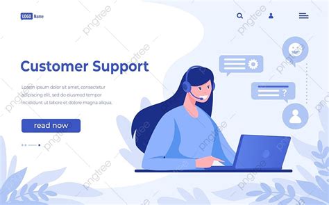 Customer Support Landing Page Mockup Template Download On Pngtree