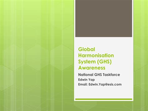 Pdf Global Harmonisation System Ghs Awareness · Ghs Taskforce