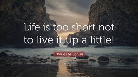 Charles M Schulz Quote “life Is Too Short Not To Live It Up A Little ”