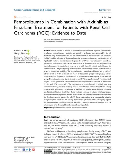 Pdf Pembrolizumab In Combination With Axitinib As First Line