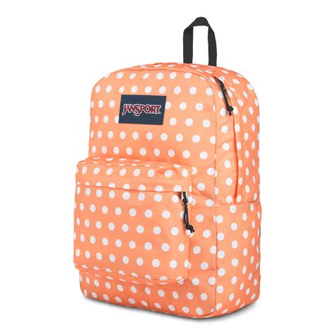 Jansport Superbreak Backpack In Creamsicle Polka Dot Neon