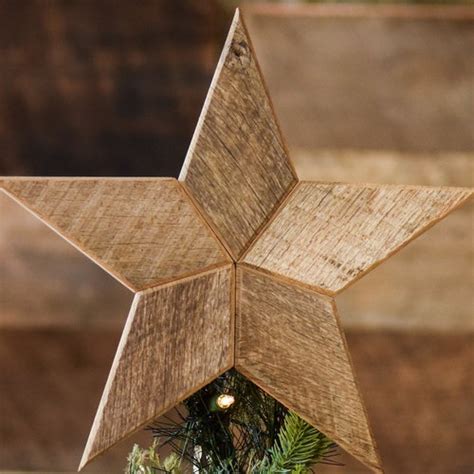 Rustic Wood Star Tree Topper Star Christmas Decoration Etsy