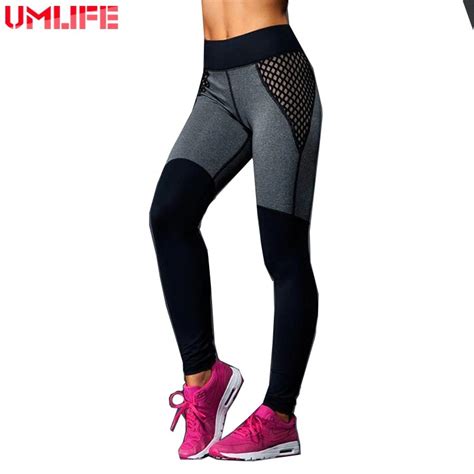 Buy Umlife Breathable Mesh Patchwork Yoga Pants Women Slim Running Tights