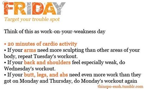 Friday Workout Plan Exercise Pinterest