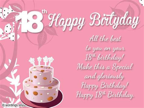 18th Birthday Wishes Greeting And Messages Wordings And Messages In