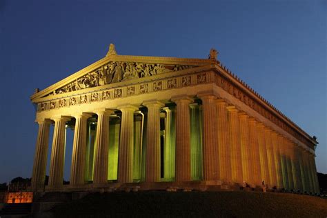 Parthenon Replica In Nashvilletn At Twilight Originally Built For