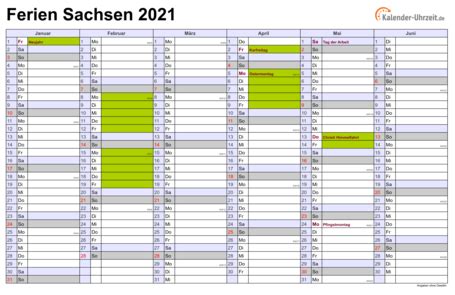 Du kannst den kalender günstig in unserem shop kaufen: Ferien Sachsen 2021 - Ferienkalender zum Ausdrucken