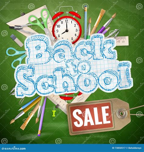 Back To School Sale Background Eps 10 Stock Vector Illustration Of