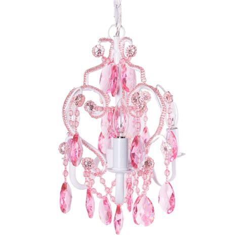 For a truly girlish girl's room. Nursery Chandelier Pink Mini 3 Bulb - Marie RicciMarie Ricci