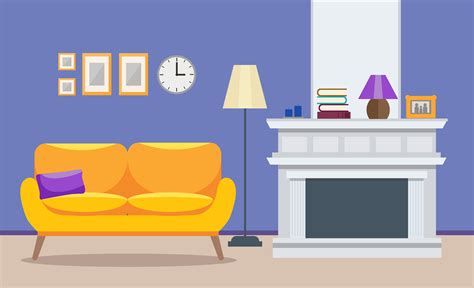 Living Room Design Cartoon Free Vector Vector Illustration Of A Cozy Cartoon Interior Of A