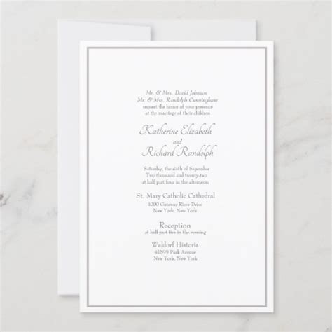 Formal Wedding Invitation Both Parents Listed