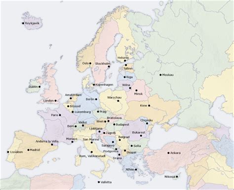 Liste Der Hauptstädte Europas