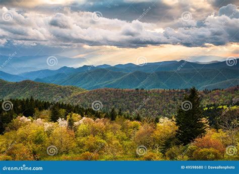 North Carolina Blue Ridge Parkway Scenic Mountain Landscape Ashe Stock