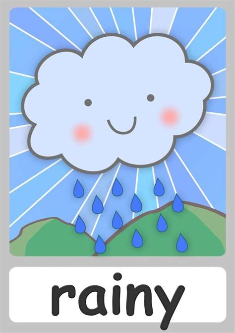 weather flashcards  kindergarten teach weather