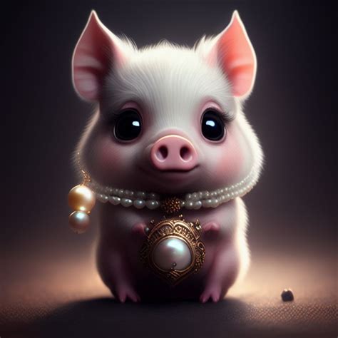 Earnest Rat487 A Evil Pig Wearing A Pearl Necklace
