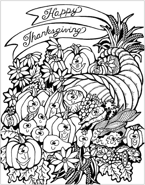 Printable Coloring Thanksgiving Pages