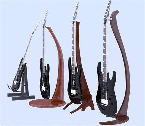 3d Model Guitar Stand Pack Vr Ar Low Poly Cgtrader