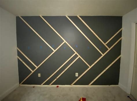 How To Make A Geometric Accent Wall Diy Accent Wall Paint Bedroom Wall Paint Wall Paint Designs
