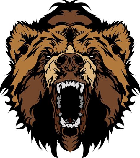 Grizzly Bear Mascot Head Graphic Stock Vector Illustration Of Mascot