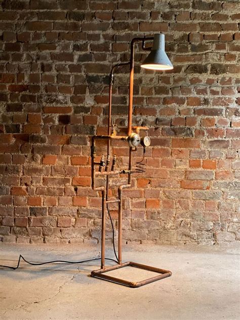 Industrial Steampunk Light Stand Floor Lamp Vintage Copper Piping