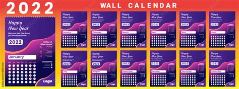 Printable Calendar 2022 Wall Calendar Week Starts On Monday