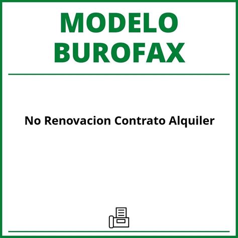 Modelo Burofax No Renovacion Contrato Alquiler