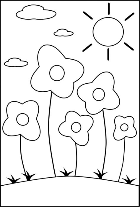 preschool coloring page flowers kidspressmagazinecom