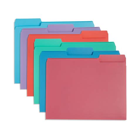 Blue Summit Supplies Plastic File Folders Letter 13 Tab Assorted G