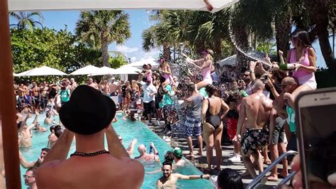 Sls Miami Beach Pool Party For Bachelor And Bachelorette Parties Youtube