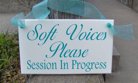 Soft Voices Please Session In Progress Wood Vinyl Sign Massage Etsy