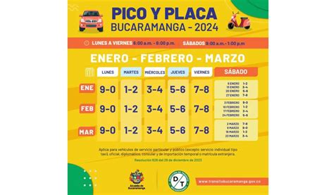 Pico Y Placa En Bucaramanga Del 9 Al 12 De Enero De 2024 Rcn Radio