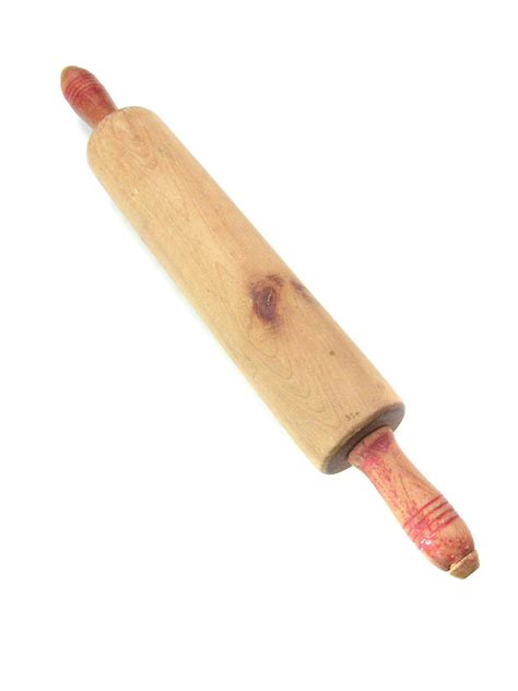 Vintage 17 Inch Hardwood Rolling Pin With Nice Grain And Rotating