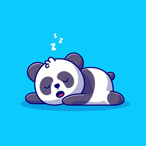 Cute Panda Sleeping Cartoon Vector Icon Illustration Animal Nature