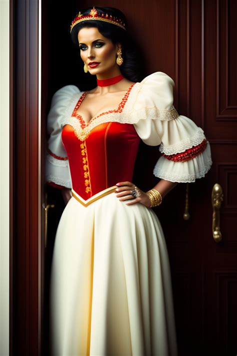 Lexica Milena Velba Wearing Fancy Dress Standing By Balcony