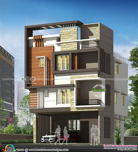 Three Storied Modern Luxury House Kerala Home Design And Floor Plans