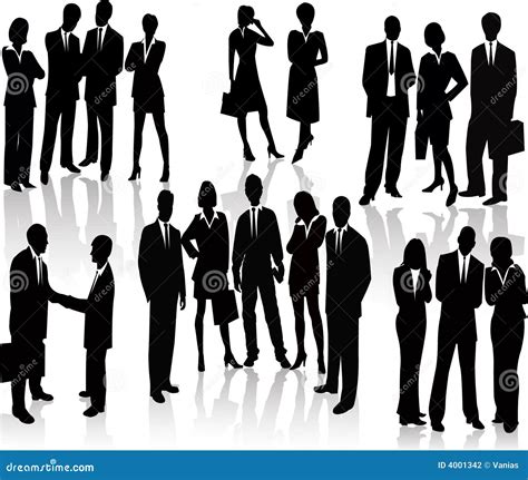 Business People Vector Silhouette Stock Vector Illustration Of Full